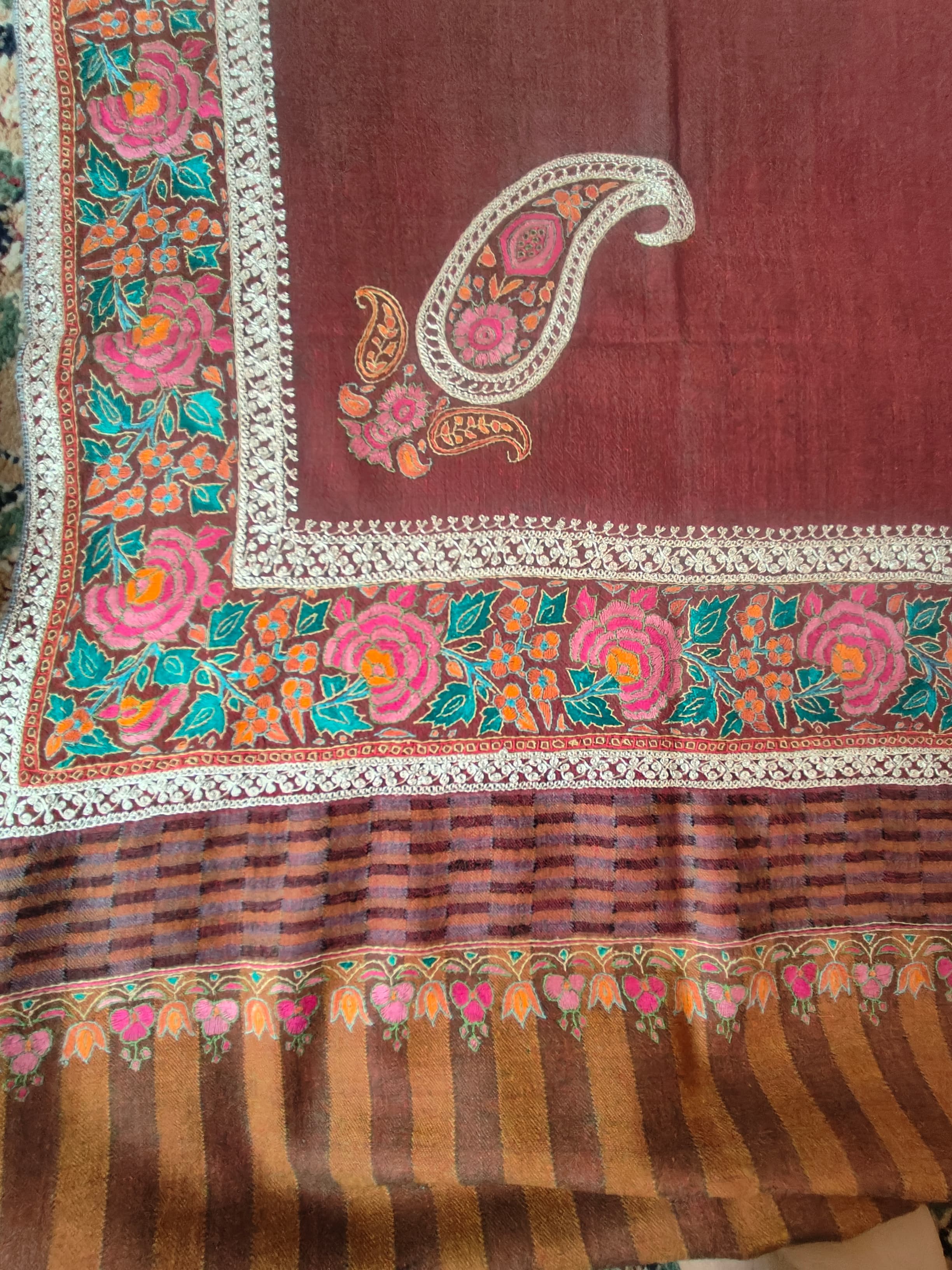 Pashmina shawl Maroon Colour